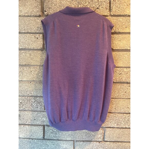 Fairway & Greene Purple Knit Sleeveless Pullover Vest W/ Half-Zip Closure Mens L - Picture 10 of 11